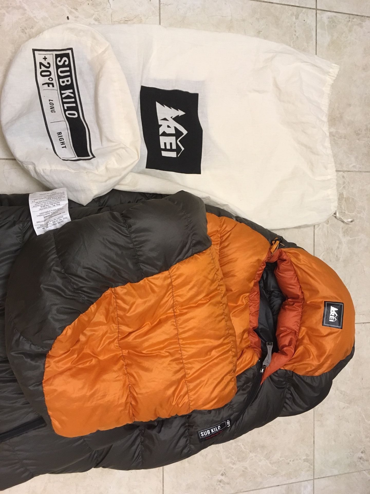 REI Goose Down 20 degree long mummy bag