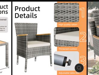 3 WALSUNNY Rattan Patio Chair