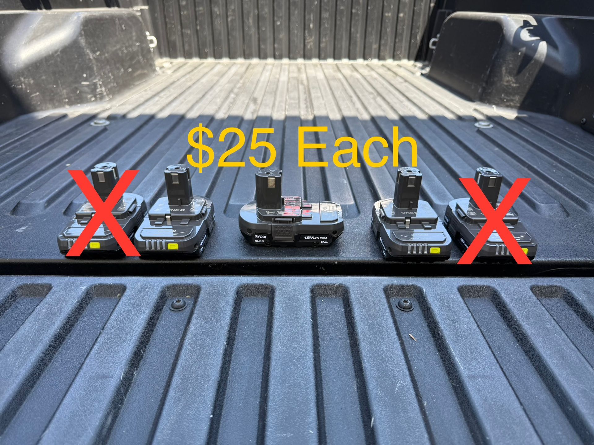 RYOBI ONE+ 18V Lithium-Ion 2.0 Ah Battery **$25 Each, 2 Available**