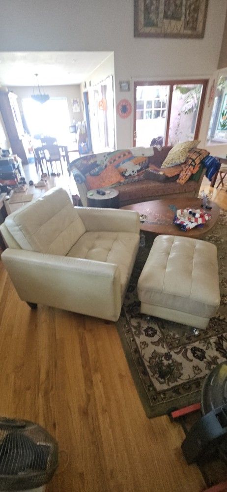 Oversize Sofa Chair and Ottoman