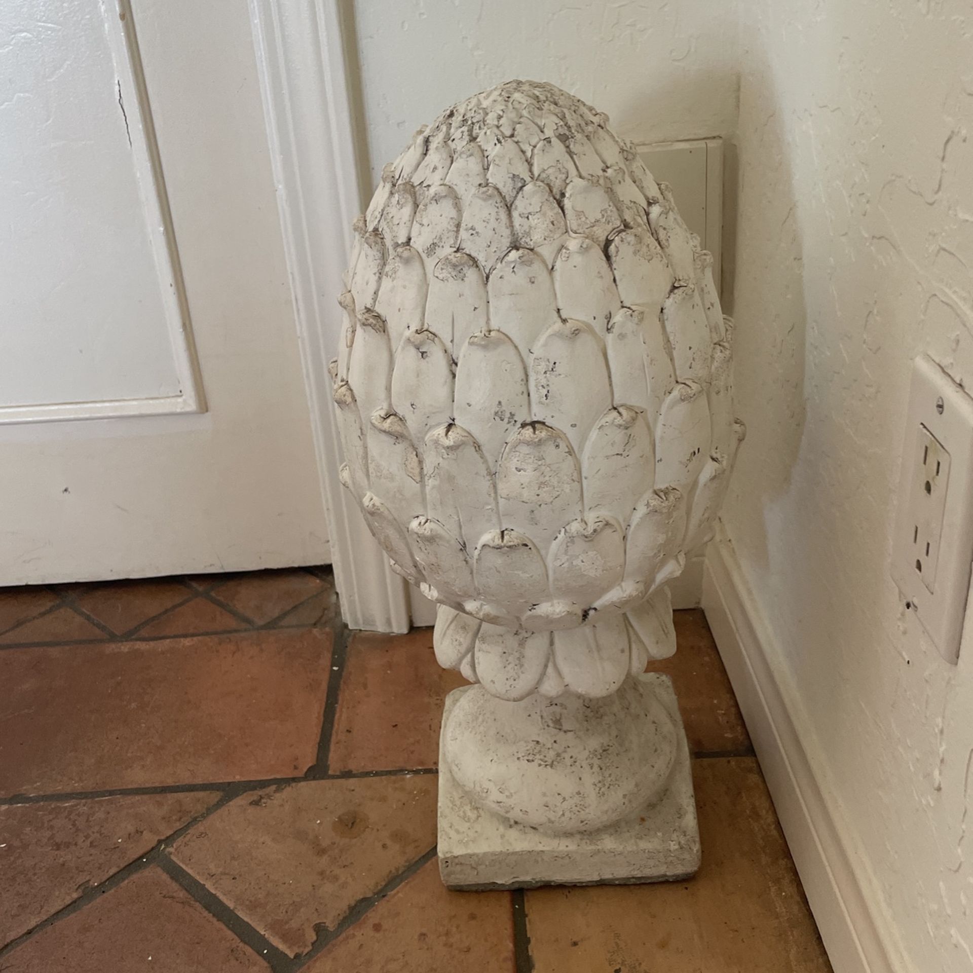 Vintage Cement Acorn Garden Sculpture