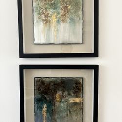 Set of 2 Framed Abstract Art Pieces - Elegant Home Decor
