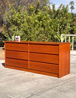 Danish Modern Vintage 6-Drawer Lowboy Dresser - Made in Denmark - MCM