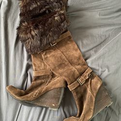 Michael Kors Boots With Fur Trim // Brown Size 8