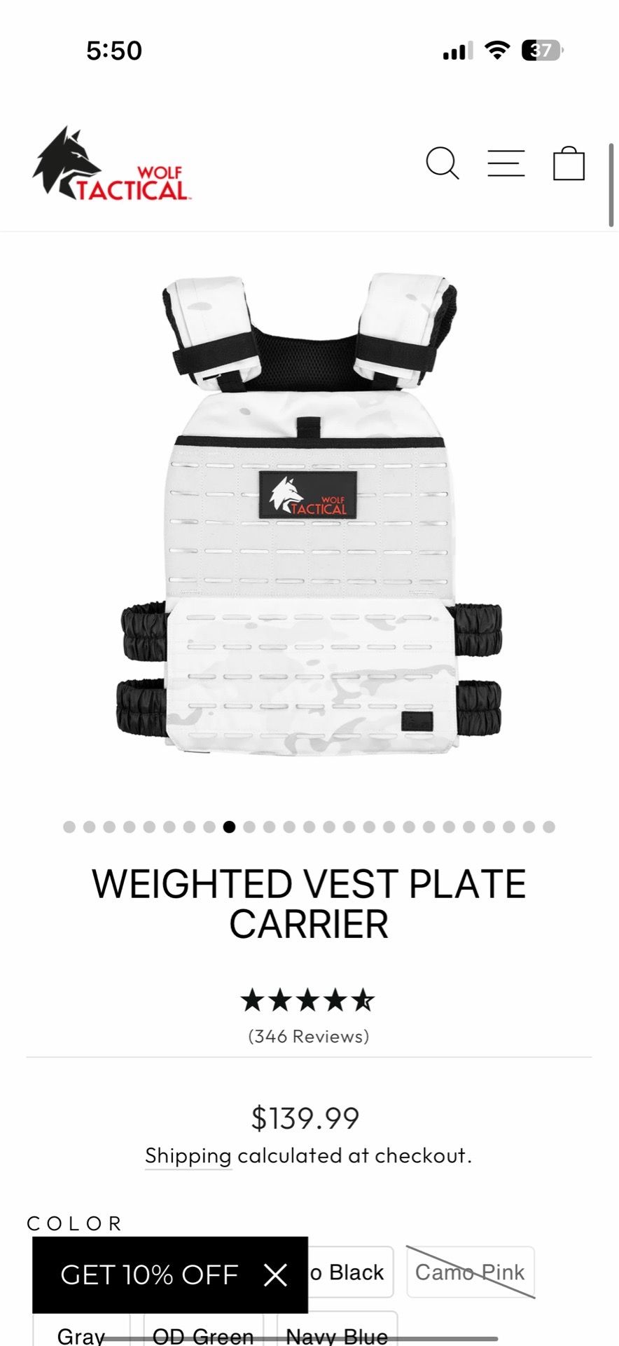50lb Wolf Tactical Weighted Vest