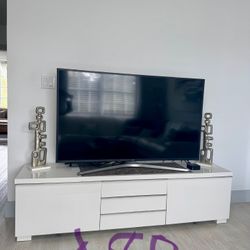 white TV console