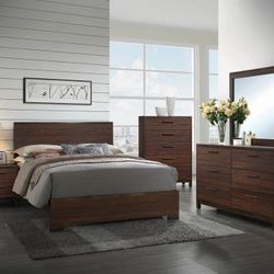 4 Piece Queen Bedroom Set Queen Bed Frame With Dresser Mirror And Nightstand