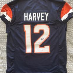 RJ Harvey Signed Denver Broncos Custom Pro Style Jersey JSA