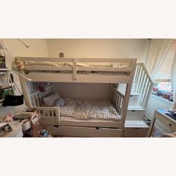 White triple bunk bed