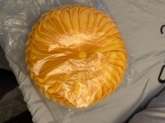 Yellow throw pillow