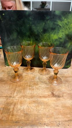 Pink Depression Glass Set Of 4