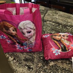 Disney Elsa And Anna Bag And Pillow