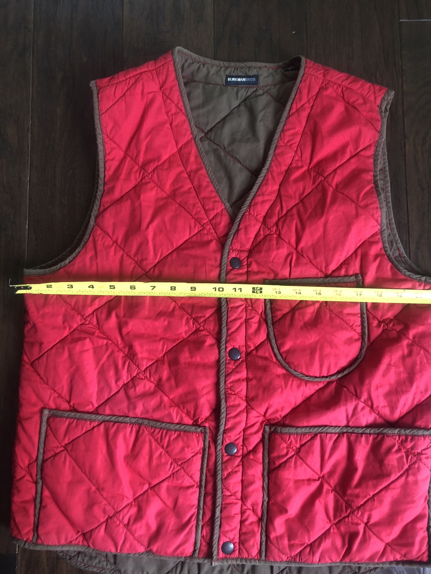 Vintage Burkman Brothers Red & Brown XL Quilted Vest**See Measurements