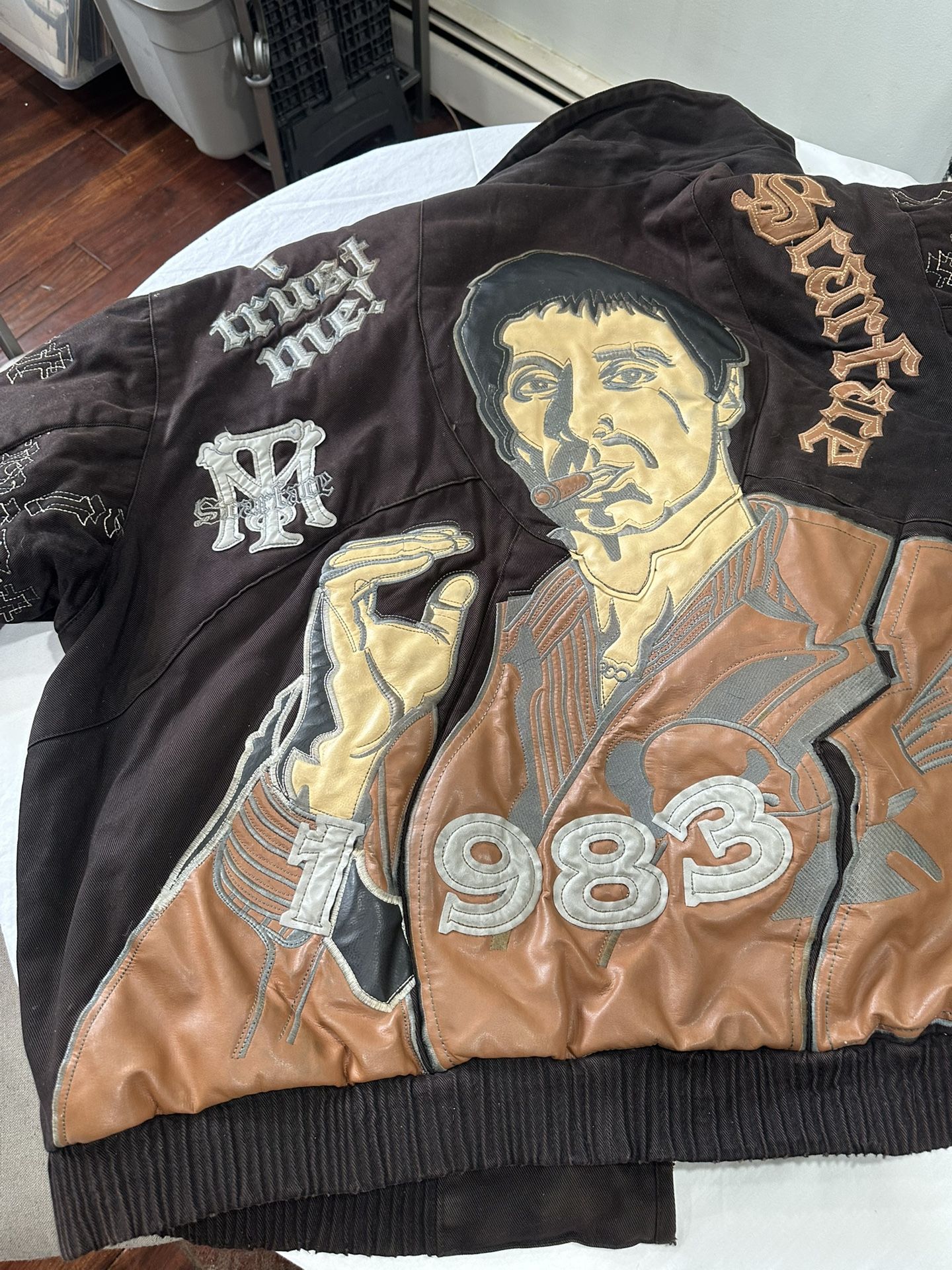 Scarface. Embroidered, Stitched, Men’s Leather Jacket Xxl