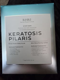 KP bump eraser body set with 10% AHA . Keratosis Pilaris treatment Lotion and Body Scrub