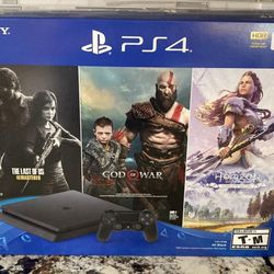 PS4 Slim 1TB + 2 Controllers + The Last of Us/God of War/Horizon