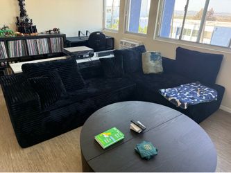 NEW Black Chenille Couch