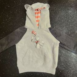 Dr. Seuss Cat In The Hat Baby Boy Size 18 Months Toddler Kids Clothing Hoodie Pullover Sweatshirt with Ears