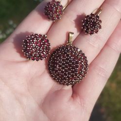 900 Silvernold Czech  Jewelry Stamped  Old Garnets 900 For All