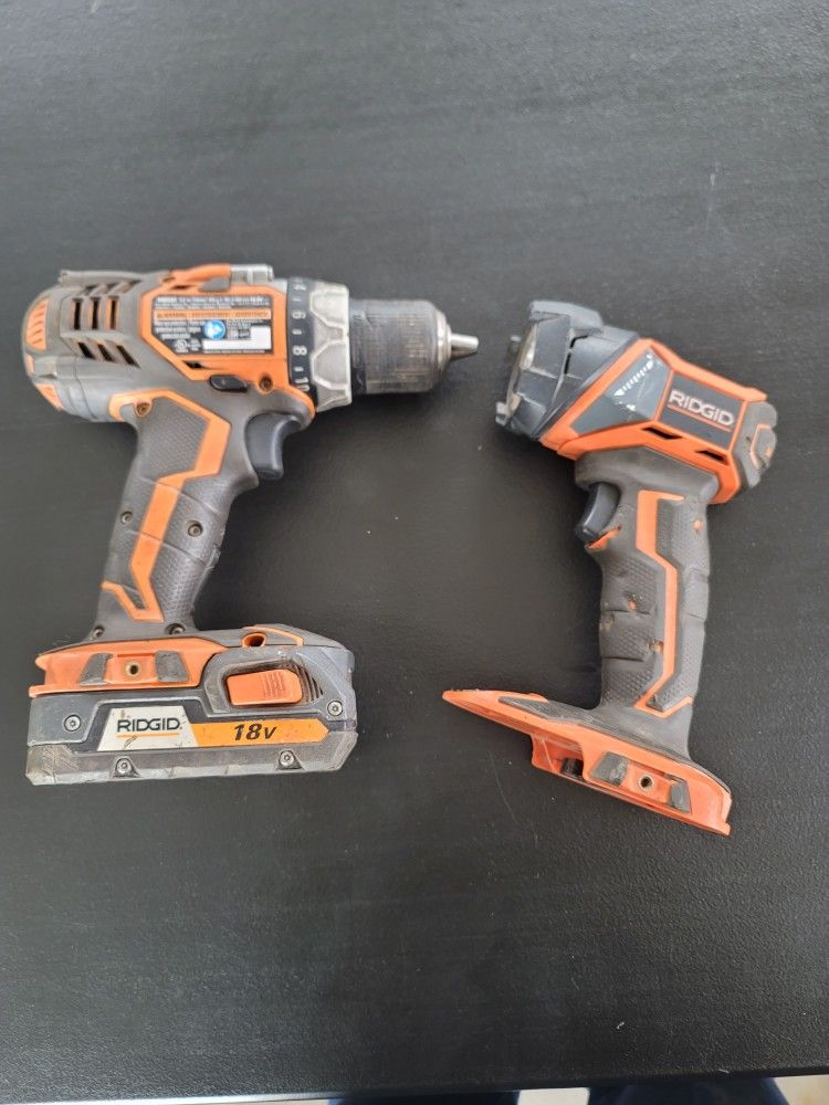 Ridgid Drill And Flashlight