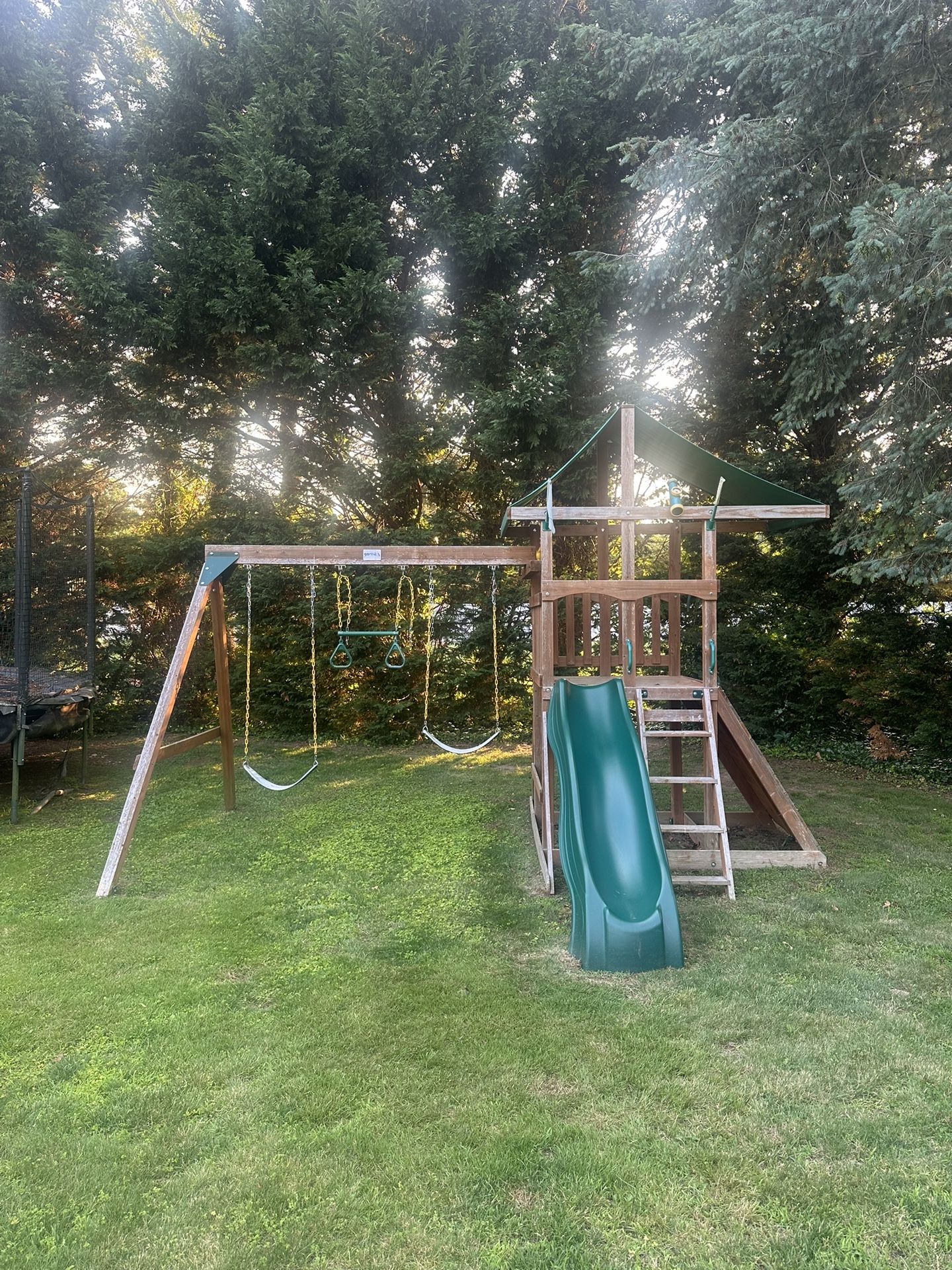 Wooden Backyard Swing Set