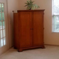 Large wood storage cabinet