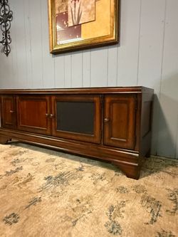 Whalen Wood TV Stand / Media Console – Dark Cherry Finish