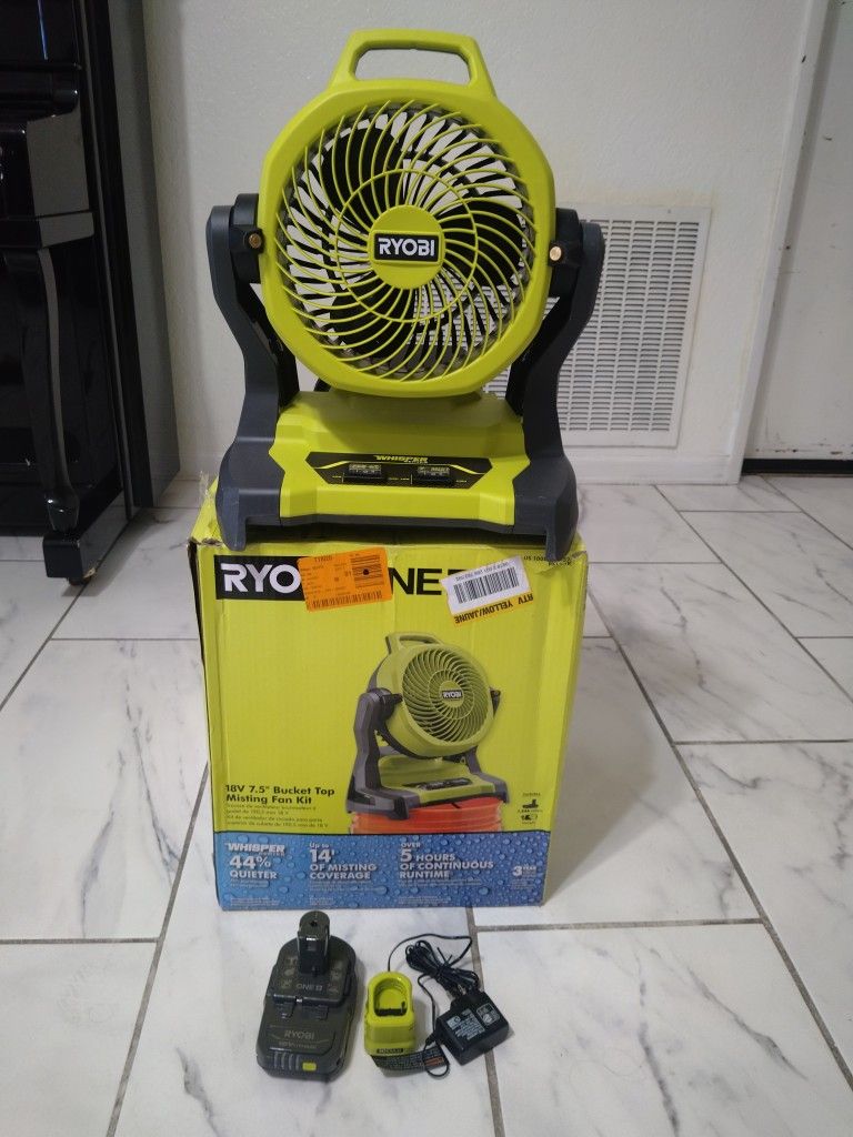 Ryobi 18v 7.5" Misting Fan Kit