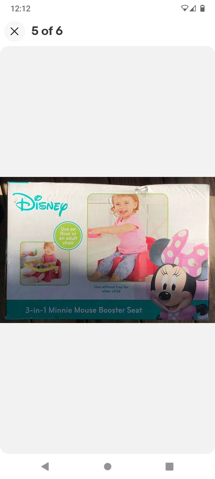 Disney Minnie Mouse Booster Seat With Straps 