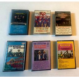 Lot of 6 Latin Spanish Norteño/Corridos Cassette Tapes Ramon Ayala Huracanes
