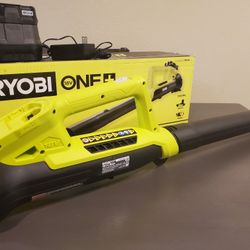 RYOBIONE+ 18V 90 MPH 200 CFM Cordless Battery Leaf Blower/Sweeper with 2.0 Ah Battery and Charger