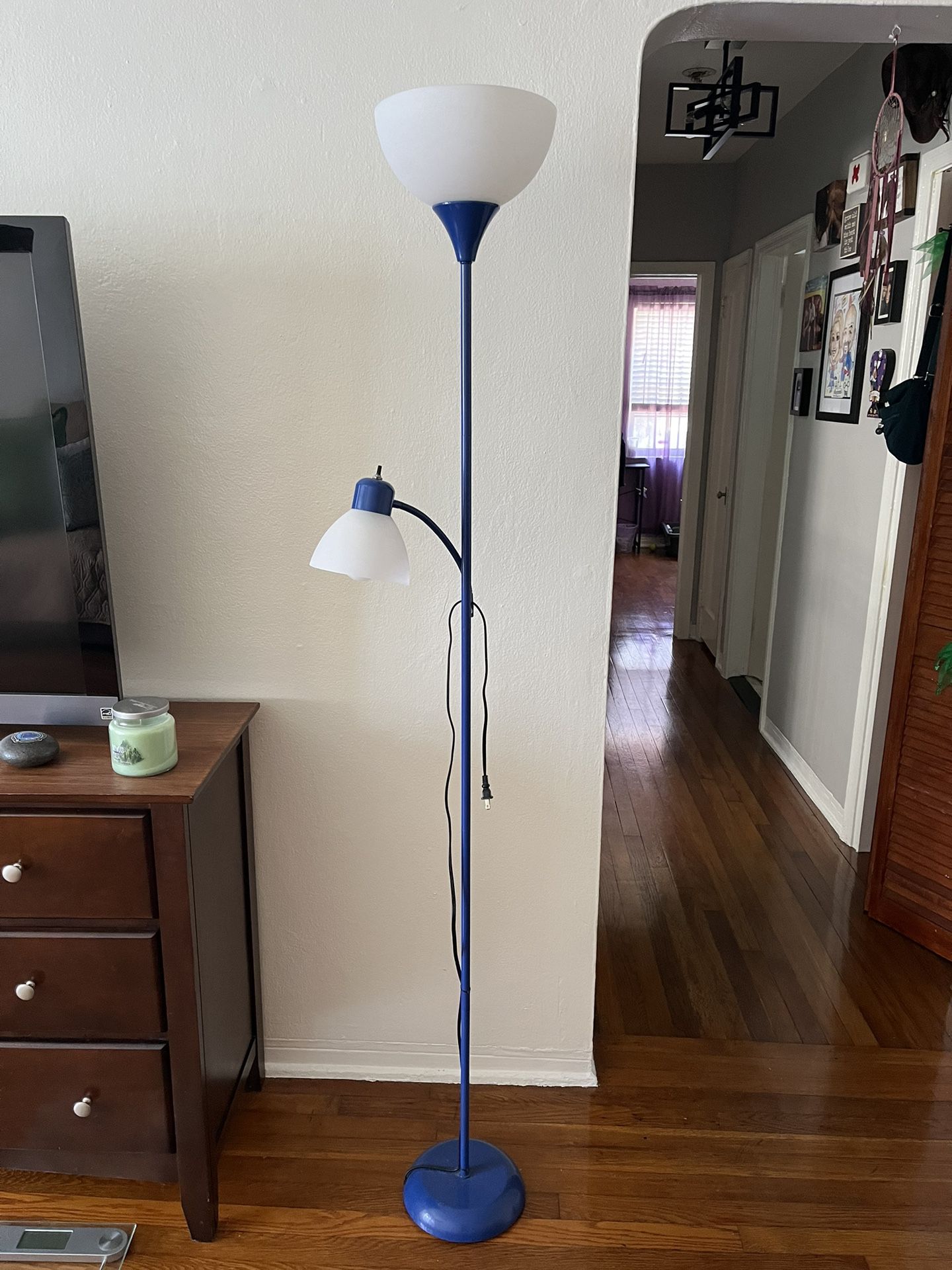 Blue Double Lamp Floor Lamp 