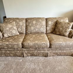 Vintage Couch - VERY LIGHTLY USED - with Ottoman and Pillows Included
