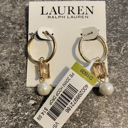 Ralph Lauren Earrings, Gold, New with tags.