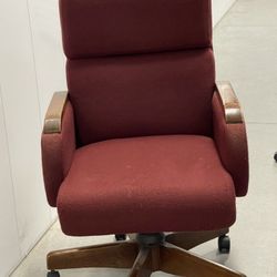 Teak Desk, 3 Office Chairs