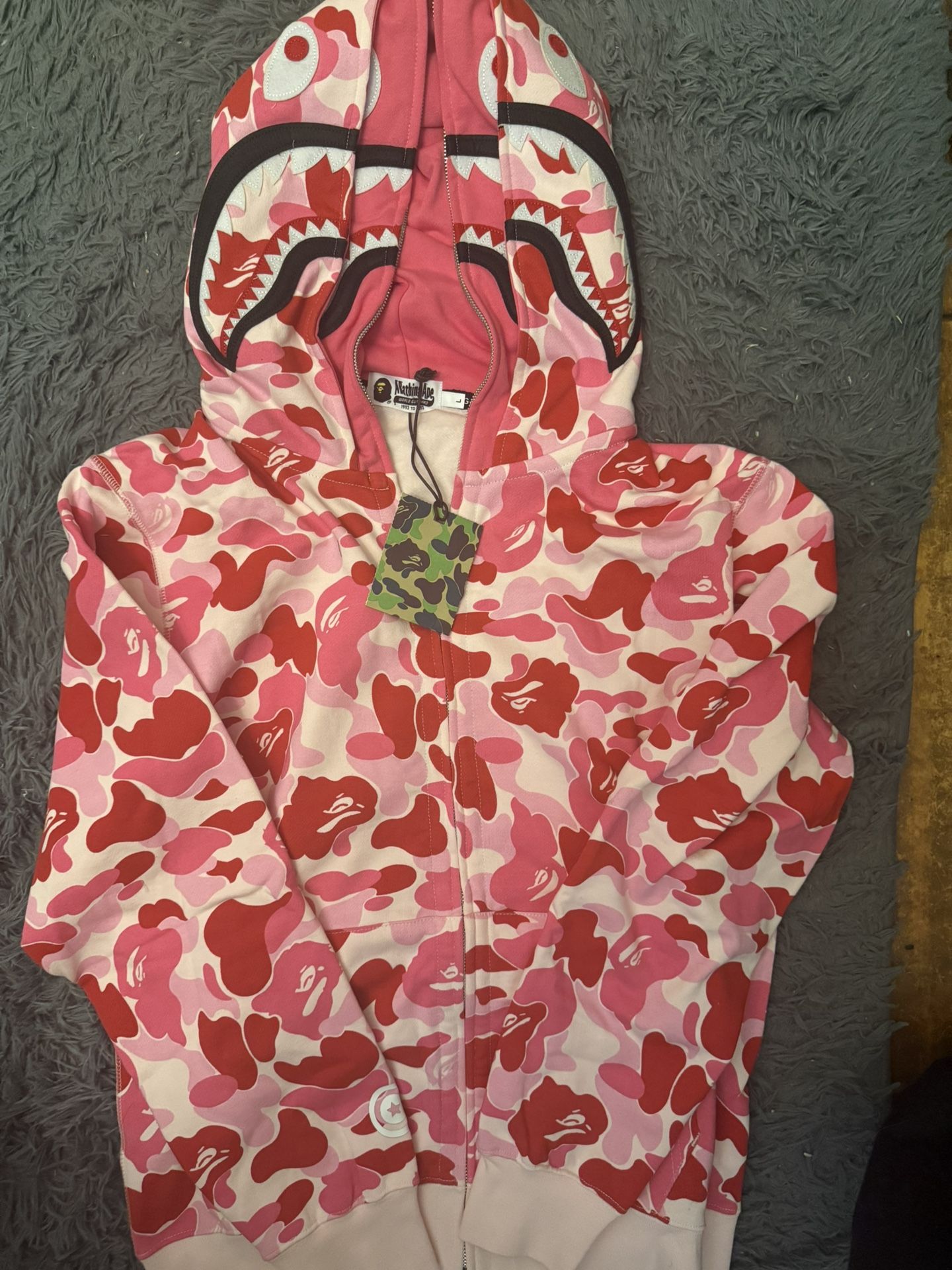 Pink Bape Shark Hoodie