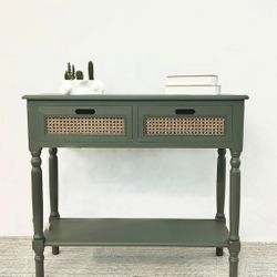 Green Console Table With drawers 