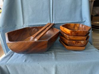 Vintage wooden salad set