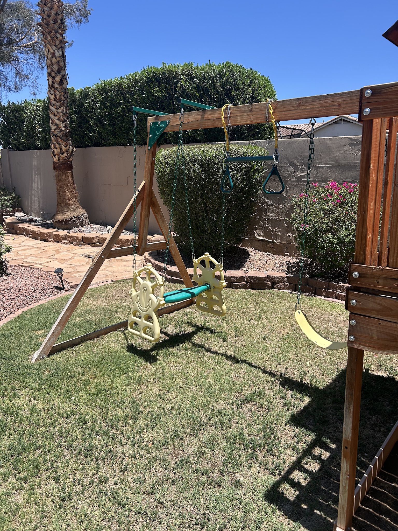 Wood Swing Set- USED Backyard Discovery brand