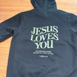 Hoodie Plain With Writing In Back -NEW 