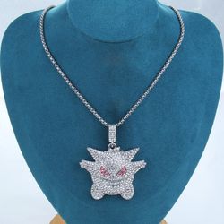 HN010:Hip-Hop Style Necklace Pokmon Anime Toy Gengar Necklace for Women And Men
