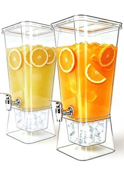 1.6 Gallon Drink Dispenser for Party - 2 pcs Total 3.2 Gallons