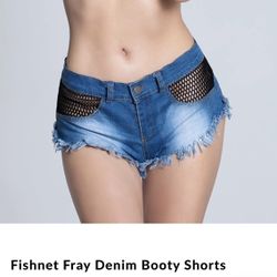Fishnet Fray Demon Booty Shorts