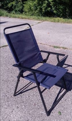 Blue folding patio chair
