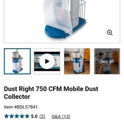 Rocker Dust Right 750 CFM Mobile Dust Collector