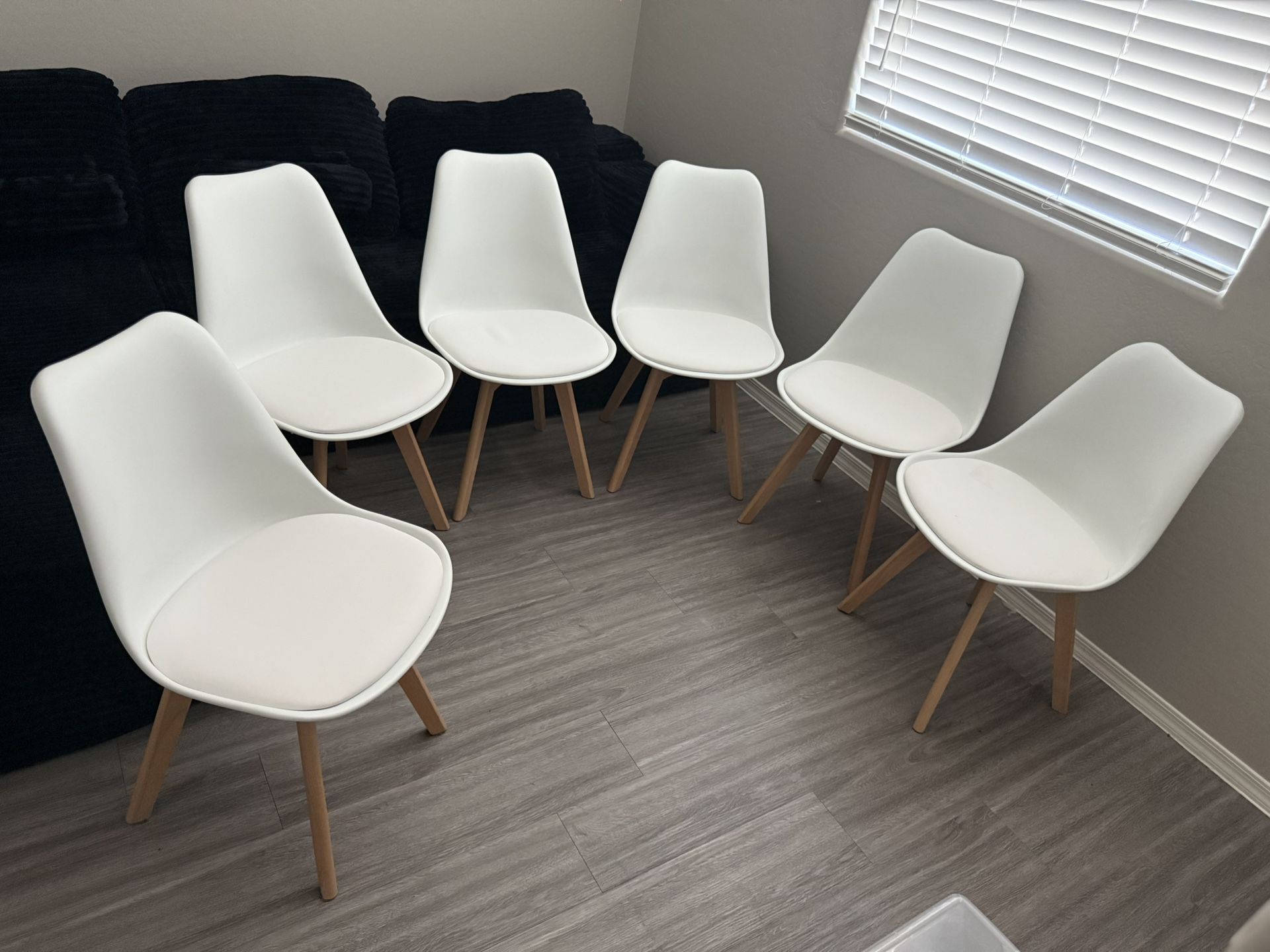 Dining Table 6 Modern Chairs
