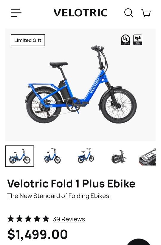 Velotric Fold 1 Plus Ebike