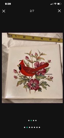 Hyalyn Ceramic Wall Trivets Tile Lot Of Cardinal, Bluebird, And Tanager