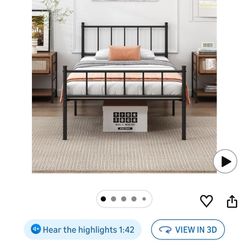 $100.00 Twin XL mattress & XL bed Frame With Cosmic Comforter & Bedding