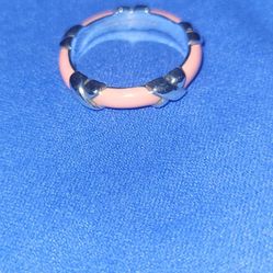 Tiffany & Co Signature Kiss Ring. Silver, Pink Size 9.5